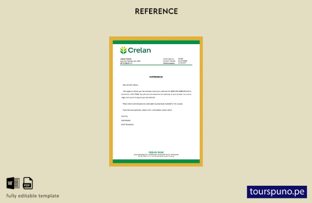 Plantilla de referencia de cierre Crelan de Bélgica lista para imprimir